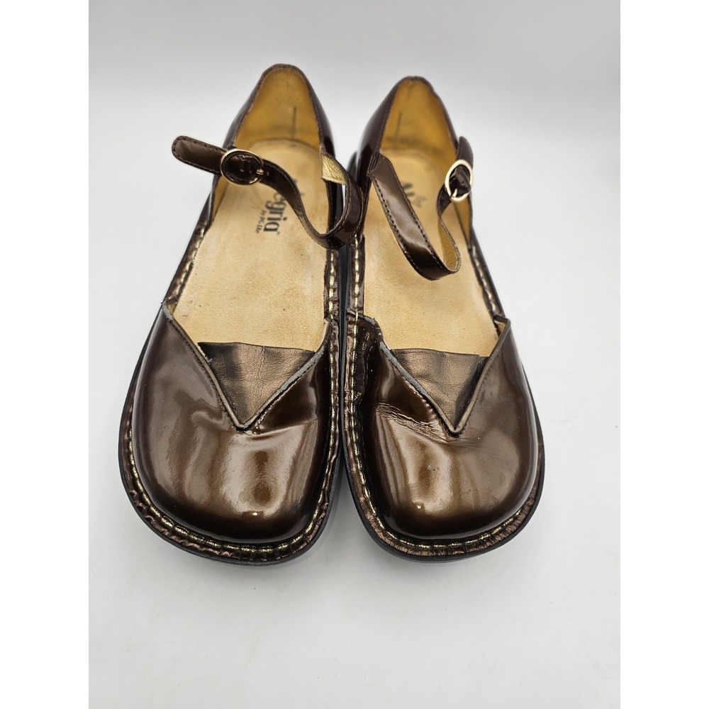 Alegria Women's Mary Jane Shoes Size 39/8.5 Brown Patent Leather